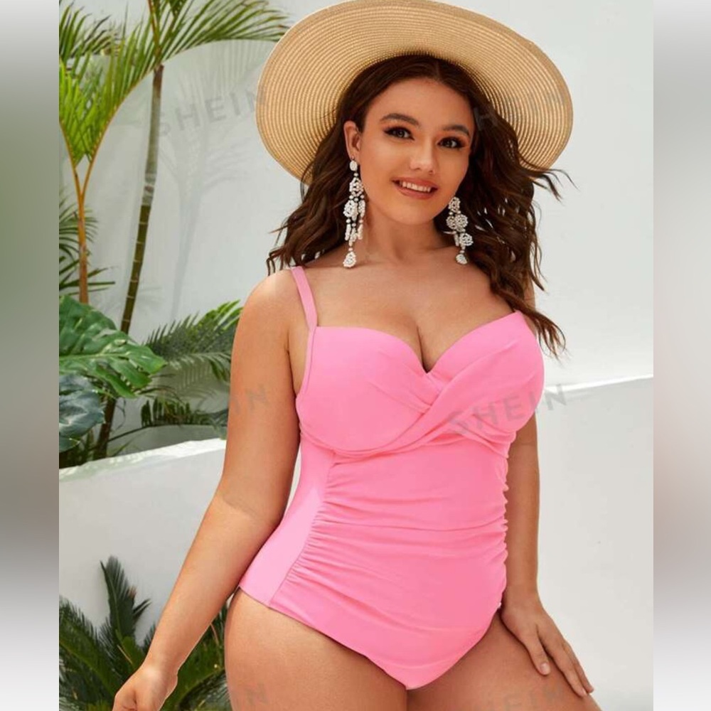 Figure Flattering Pink Swimsuit Simply Adorable